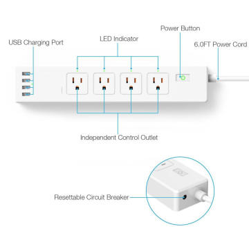 Protector de sobretensión Tuya Smart EU US Power Strip